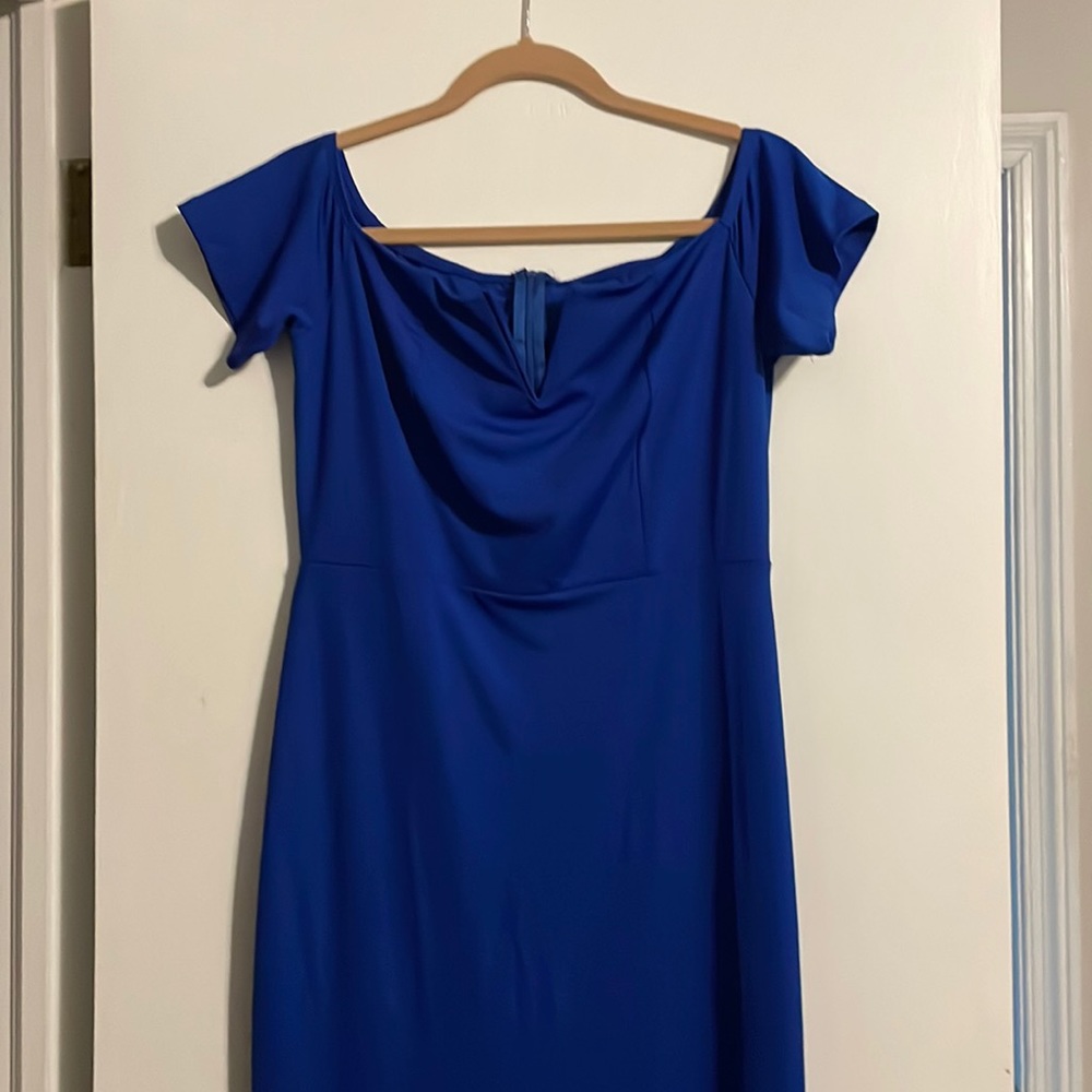 Blue midi cocktail dress